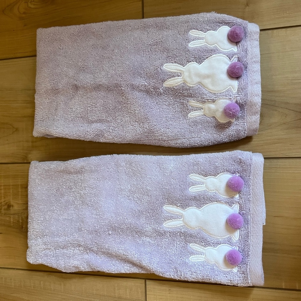Purple Bunny Hand Towel Set